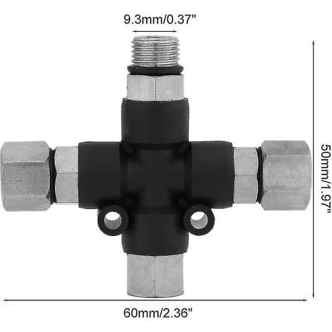 Ruiskumaalausletkun sovitin - Letkusovitin - 1/8\" BSP-liitin - 3 ulostuloa