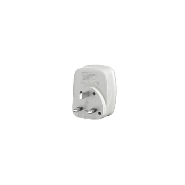 EU/UK Rejseadapter - 4 USB-porte - Hvid - Voltman