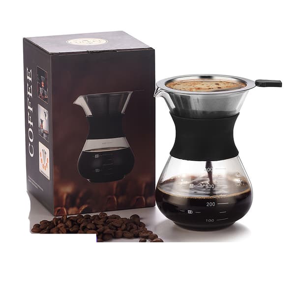 400 ml Pour Over Kaffetrakter med Filter - Klart Glass