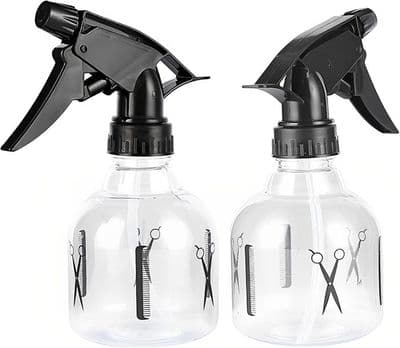 Sett med 2 tomme plastsprayflasker for hår, påfyllbare, med avtrekker, for hårstyling, reise, planter, 250 ml