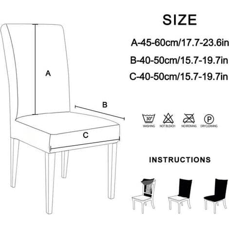 Stolsöverdrag - Elastisk stretch - Zebratryck - För matsal, hotell, restaurang - 4-pack
