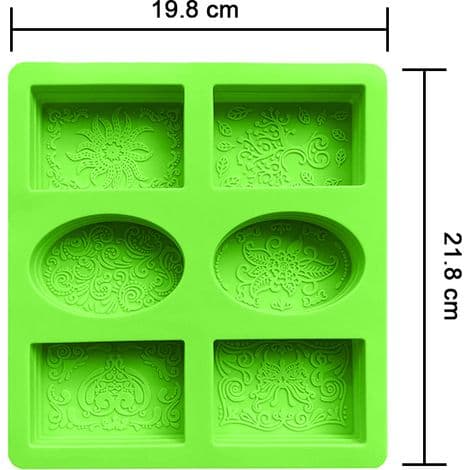 3D silikoneforme, honningkagesæbeforme, lysforme, harpiksforme til håndværk, rektangulære og ovale silikoneforme til håndlavede sæber, mintgrøn