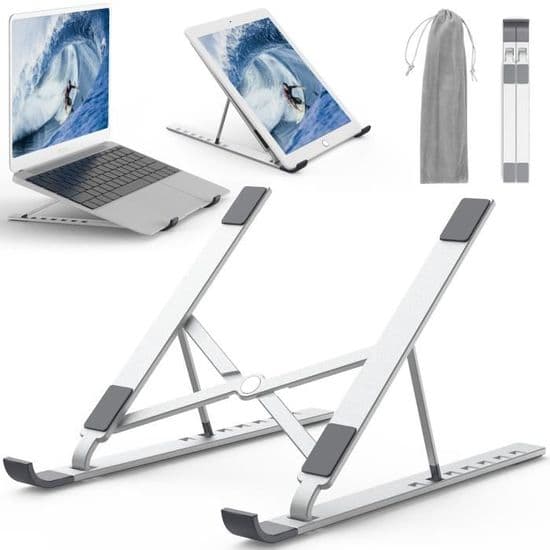 Laptopstativ - Cheflaud - Justerbart - Ventilert - Aluminium - 11-15,6 tommer