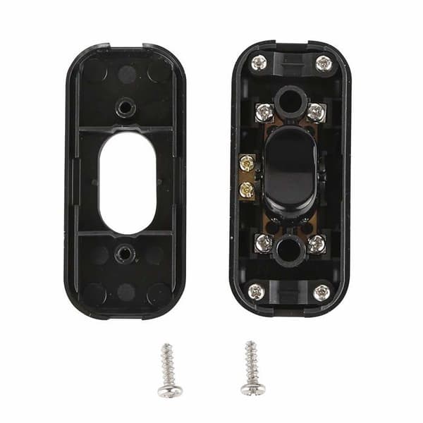 6A Bi-polet afbryder, in-line ledningsafbryder til små apparater eller lamper, sort - 4-pak