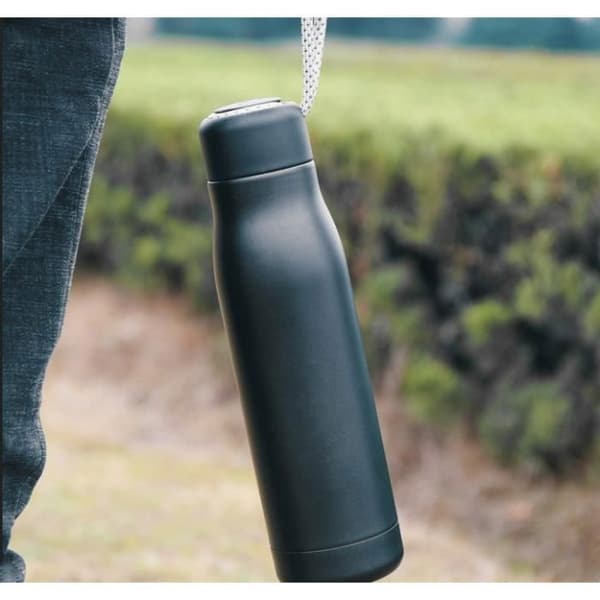 Vandflaske i rustfrit stål - CUNEARY - 550 ml - Bærbar termoflaske - Sort - Unisex