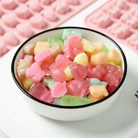 Sæt med 2 vingummiformer, vingummiformer, chokoladeforme, silikoneforme, forme til