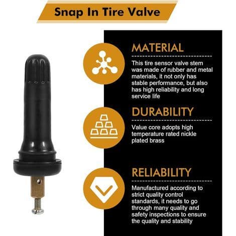 4 stk dekktrykksensorventil for TPMS-ventil trykksensor, eksplosjonssikker gummiventilstamme for bil