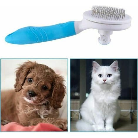 Hunde- og kattebørster, pleje børster til katte og hunde, selvrensende børste til fjernelse af døde hår og underuld med et enkelt klik