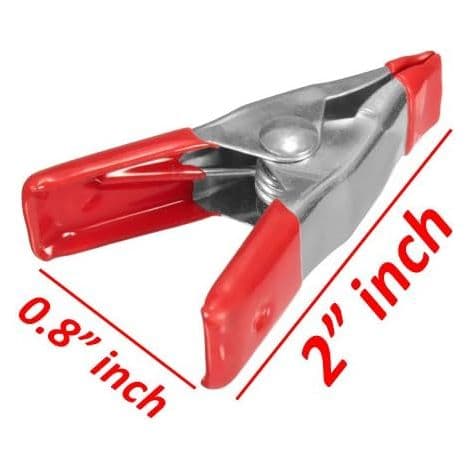 2\" Mini metallfjærklemmer med røde gummispisser (pakke med 24)