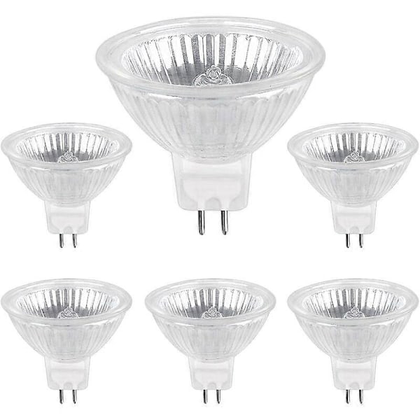 Halogenlampa GU5.3 50W 12V, 800lm Varmvit 2700K Dimbar, Halogenspot MR16, 6-pack