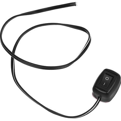 Universell 12V DC bilbryter, vippebryter, med 60 cm kabel for kjørelys.