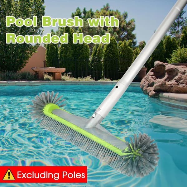 Poolbørste - 17\" - Tæt nylon - 43 cm - Uden teleskopstang