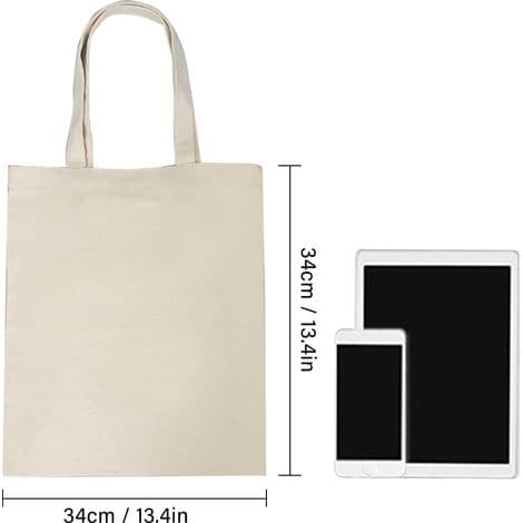Canvas-tygkassar, 10 st återanvändbara enfärgade hopfällbara lätta handväskor i canvas (Beige tre)