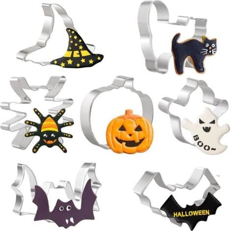 Kakeformer - Halloween - Sett med 7 - Rustfritt stål - Tåler oppvaskmaskin - Kakepynt