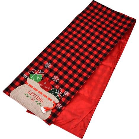 Rød og sort ternet flanneldug, elegant til juledekoration