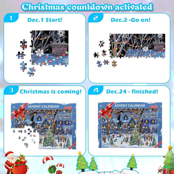 Julekalender med 24 dagers nedtelling Puslespill Julekalender puslespill julekalender nedtelling blindboks
