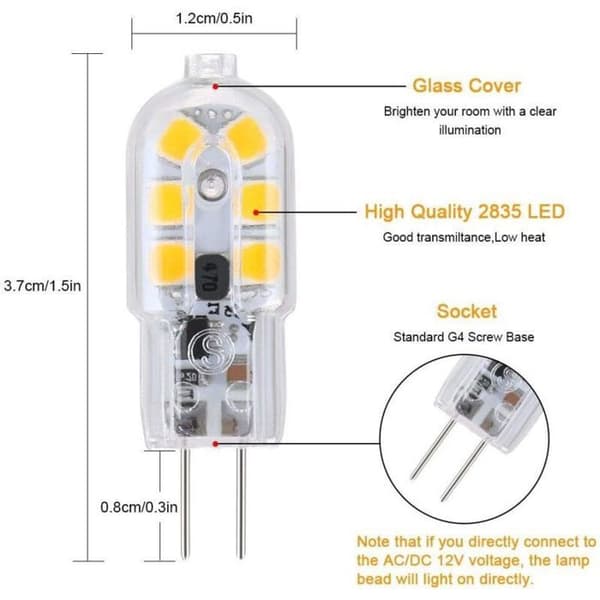 LED-pære - PZCC - G4 - 2W (20W tilsv.) - 3000K - Pakke med 5