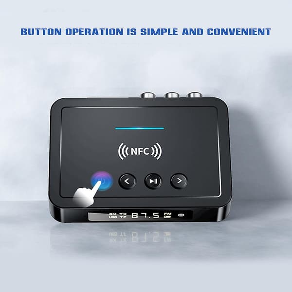 3 i 1 BT 5.0 Sender Mottaker NFC Auto Pairing Bluetooth-kompatibel