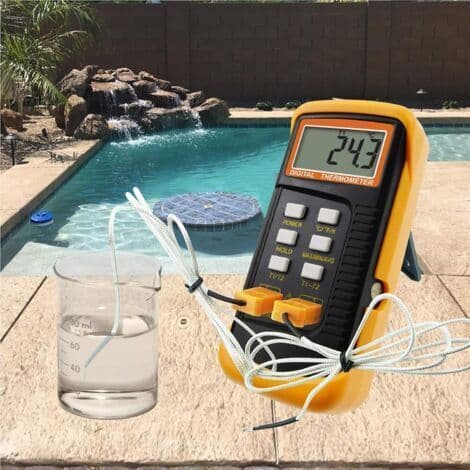 Termoelementtermometer, Typ K digital termometer, VVS-termometer, Dubbel termometer med 4 termoelement, MAX/MIN/AVG temperaturmätning, -