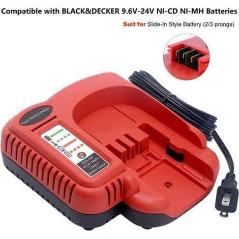 För Black & Decker BDFC240 9.6V-24V Elverktyg NiMH NiCd Batteriladdare