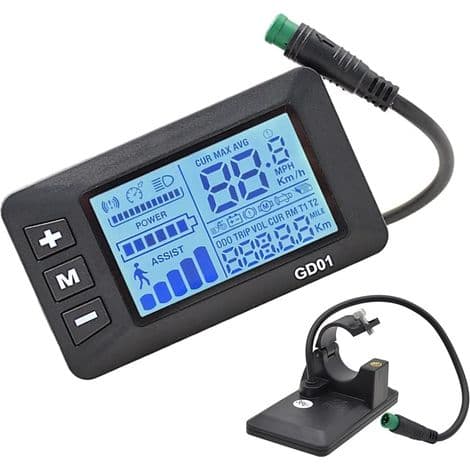 för GD01 elcykel LCD-skärm, vattentät multifunktionsdisplay, multispänningsdisplay
