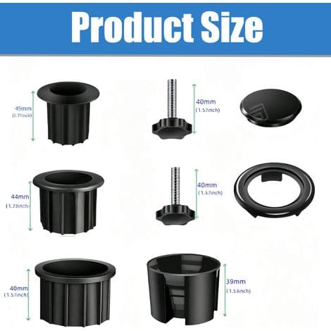 Reduktionsring för parasollstång - Väderbeständig adapter - För trädgård och uteplats - 8-pack