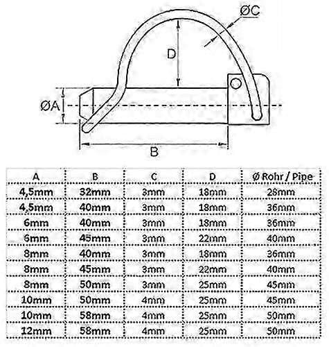 10-pak 8,0 mm X 45 mm foldestifter til 40 mm rør [10] rør 8 mm X 45 mm