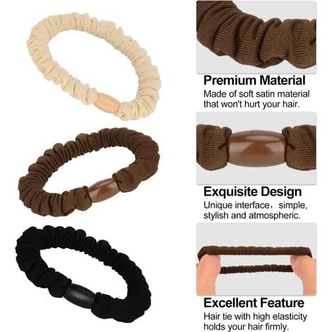 Satin Silke Hårelastikker, Pakke med 10, Bløde og Skånsomme Scrunchies til Hestehaler til Piger og Kvinder, Silke