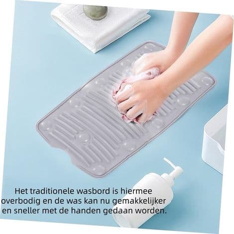 stykke - Silikone Vaskebræt - Sammenfoldeligt - Tyk Sugekop - Skridsikkert - Multifunktionelt Bærbart Mini Vaskebræt til Hjemmet - Grå