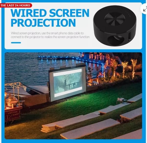 Mini bærbar WiFi LED-projektor hjemmebiograf Android TV Bluetooth USB 1080P