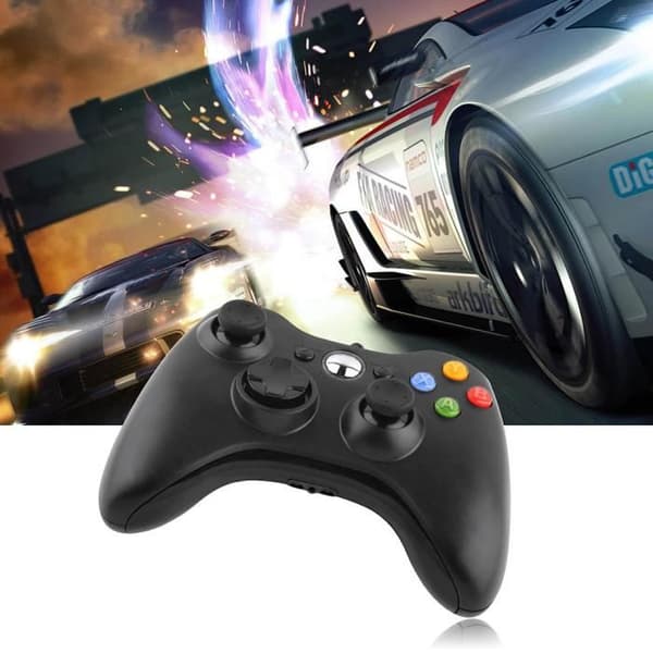 Trådbunden USB-kontroll för Microsoft Xbox 360, PC/Windows Spelkontroll, Svart