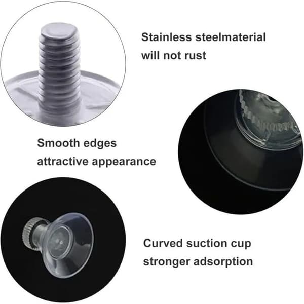 Set med 10 skruvbara sugproppar, sugproppar för glas, transparenta sugproppar med gänga, fönstersugproppar, plastsugproppar