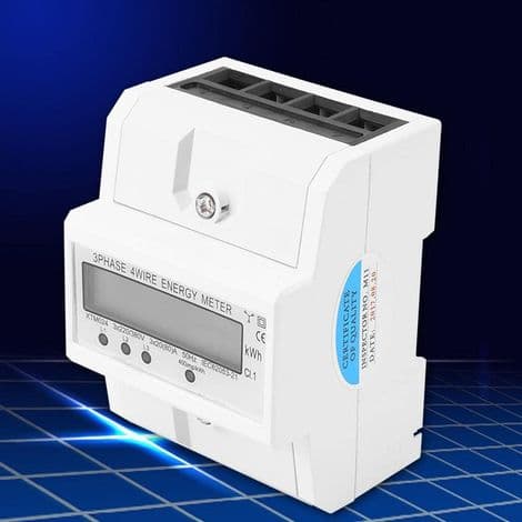Trefas 4-ledare 80A elmätare – 3 x 20 digital LCD – DIN-skenmontering – Klass 1 noggrannhet IEC62053