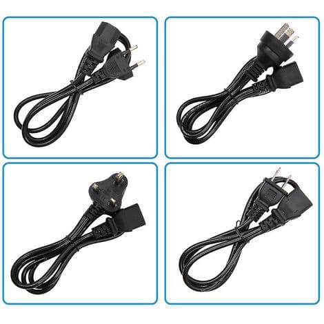 12V AC-adapter (1A, 2A, 3A, 4A, 5A, 6A, 8A, 10A) til LED-strips, sikkerhedskameraer, routere, 5,5 x 2,1-2,5 mm hanstik