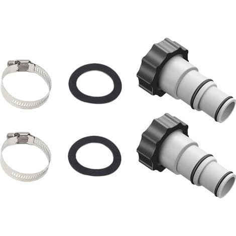 Poolslangadapter A, Poolslangadapter, 38 mm och 32 mm diameter, Pooladapter A, Slangadapter för pumpar, Slangkoppling med (2 stycken)