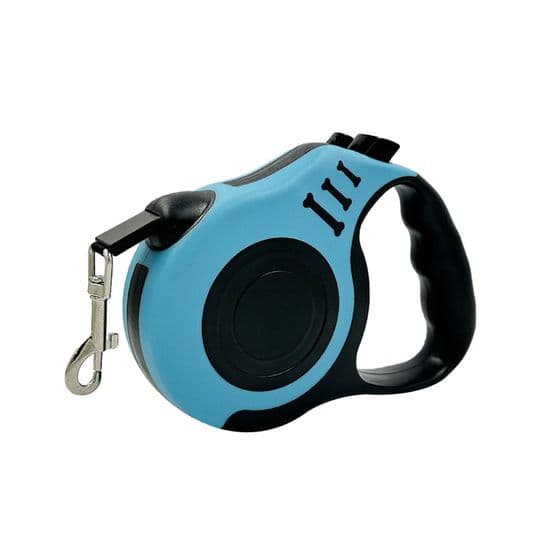Infällbart hundkoppel - Phoesky - Automatiskt - Nylon - Sjöblå - 3 m - 5 m - Kromad karbinhake