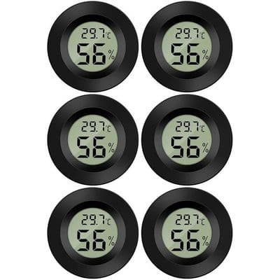 6 stk. Mini Digital LCD Termometer Hygrometer Temperatur Fugtighed Bærbart Termometer Termo Hygrometer Indikator