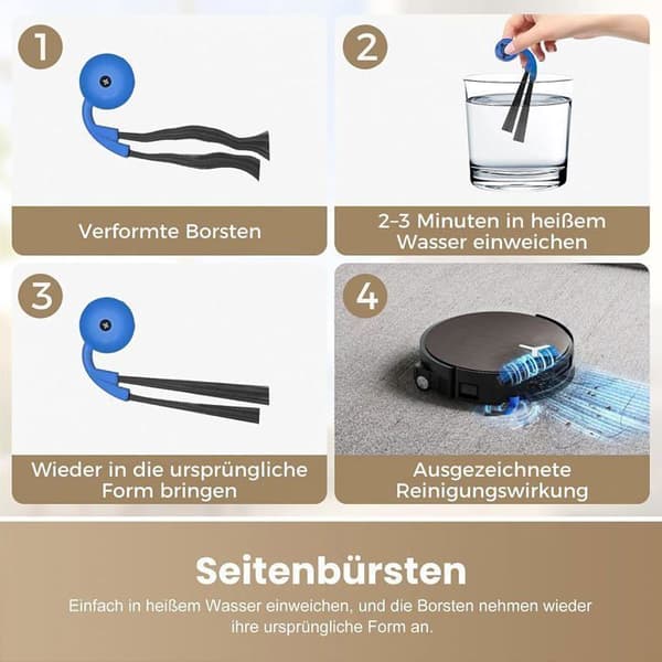 20 tilbehør til ECOVACS X11 OMNICYCLONE robotstøvsuger og moppe, 6 sidebørster, 4 filtre