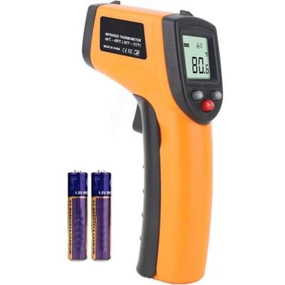 Infrarødt termometer, berøringsfrit lasertermometer, infrarødt termometer fra -50°C til 400°C, baggrundsbelyst LCD-skærm med batteri