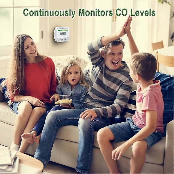 Kolmonoxid Detektorer, Portabelt CO Alarm Detektor Enhet Med LCD Digital Display För Resor Ho