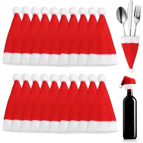 20 st julbestickhållare tomtemössor bestickhållare tomtemössa bestickficka kniv