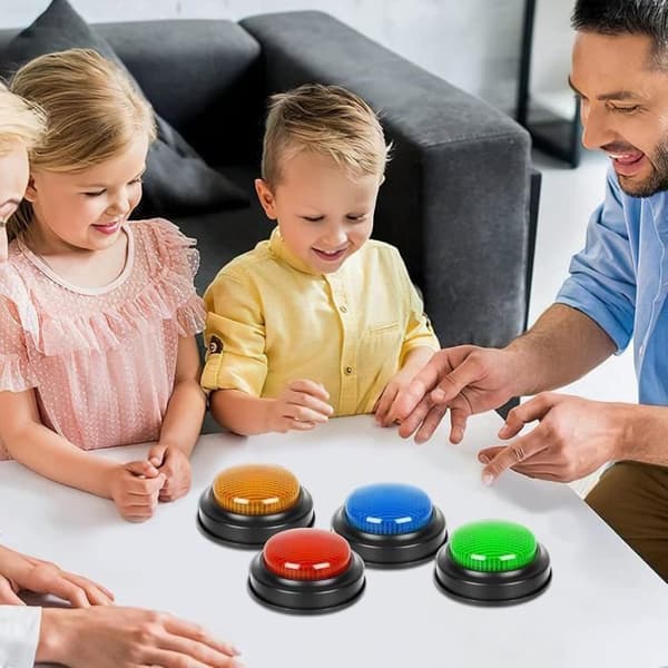Summer - Learning Buzzers - 4 Pieces - With Light and Sound - For Question Games
