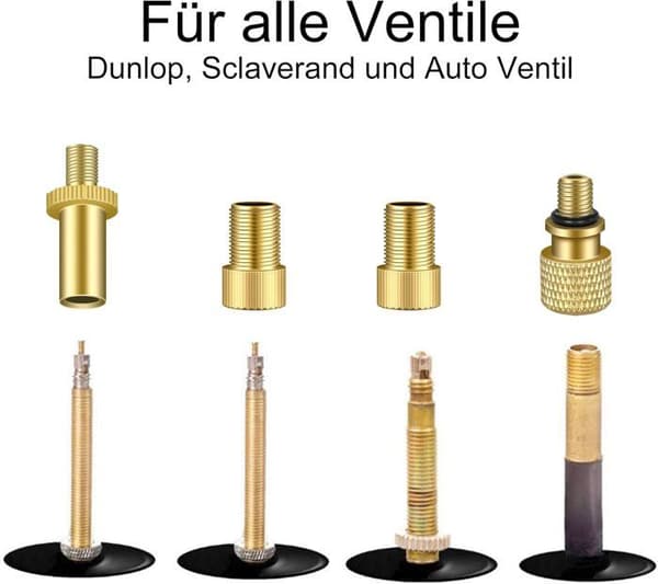 Sæt med 32 cykelventiladaptere, AV DV SV, cykelventiladapter, tilbehørssæt til alle cykelpumper.