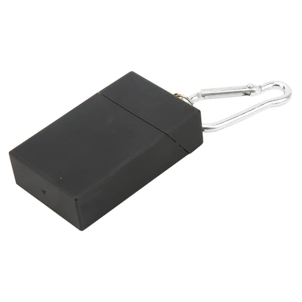 Mini bærbar lommefaskebæger i rustfrit stål med karabinhage til udendørs rejser og camping, sort