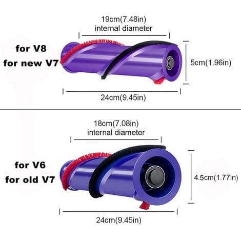 Erstatningsrengjøringsbørste (4 pinner, d=45mm) for Dyson V6 Total Clean V6 Absolute V7 støvsuger (eldre versjon)