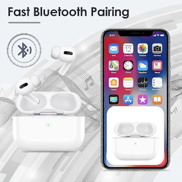 Kompatibel med AirPods Pro 2:a generationens laddningsetui, trådlöst laddningsetui ersättning för AirPod Pro-etui, stöd för Bluetooth-synkroniseringsknapp