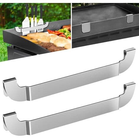 Sæt med 2 magnetiske spatelholdere i rustfrit stål, 25,4 cm tilbehør til Blackstone flat-top grill og andre stegeplader