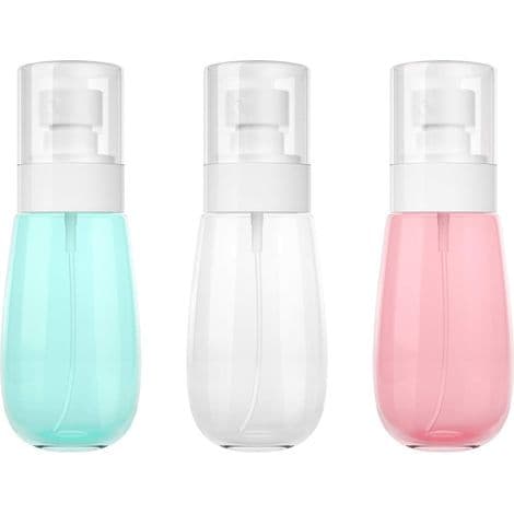 Liten 60 ml sprayflaske, pakke med 3 mini reisesprayflasker