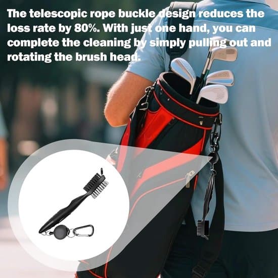 Golfkøllebørste, 2-i-1 Golfkøllebørste & Rensebørste til riller, Nylon & Rustfrit Stål med Spids Spids, Kan hænges på Golfbag.
