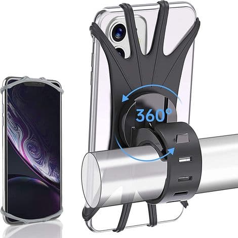 Silikone Cykeltelefonholder - Sort + Farveboks